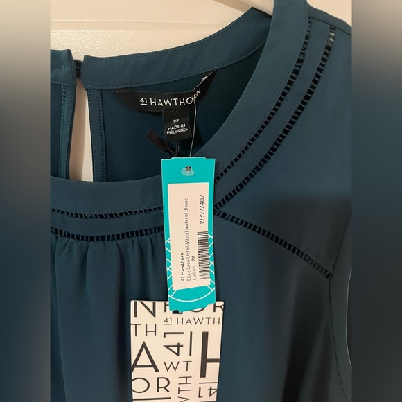 Teal sleeveless blouse - Picture 3 of 4